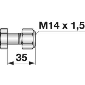 Frässchraube mit Sicherungsmutter M 14x1,5x35